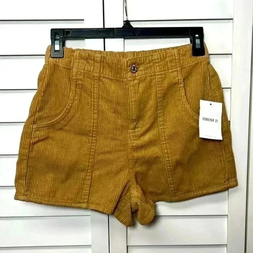 Forever 21 Corduroy Shorts Size XS Camel NWT
